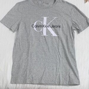 Calvin Klein Heather Gray Logo Tee Medium Men’s